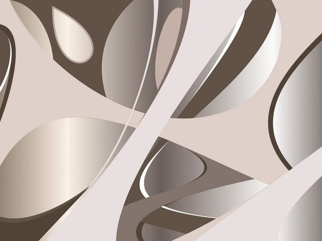 Fototapeta z abstrakcyjnymi kształtami i liniami w odcieniach brązu