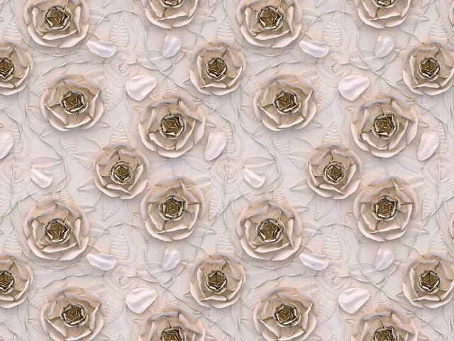 Fototapeta Róże na jasnym tle z delikatnym wzorem (kod: 24050) Fototapeta z dużymi różami na jasnym tle z subtelnym wzorem