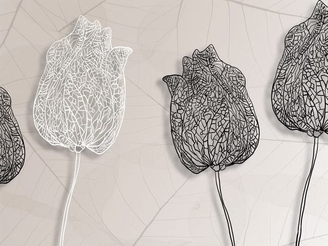 Fototapeta Tulipany z geometrycznym wzorem