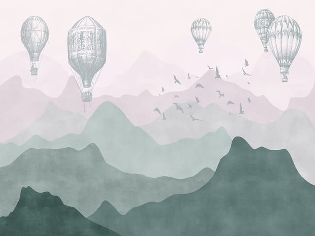 Fototapeta Balony nad Pastelowymi Górami