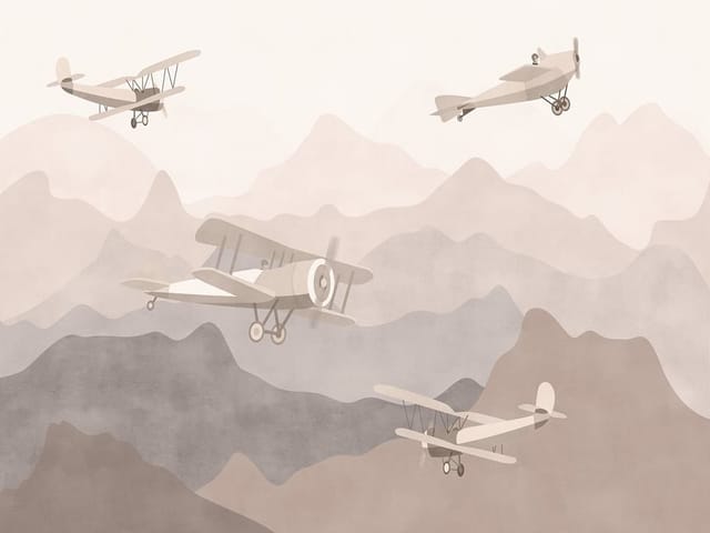 Fototapeta Samoloty nad górskim krajobrazem