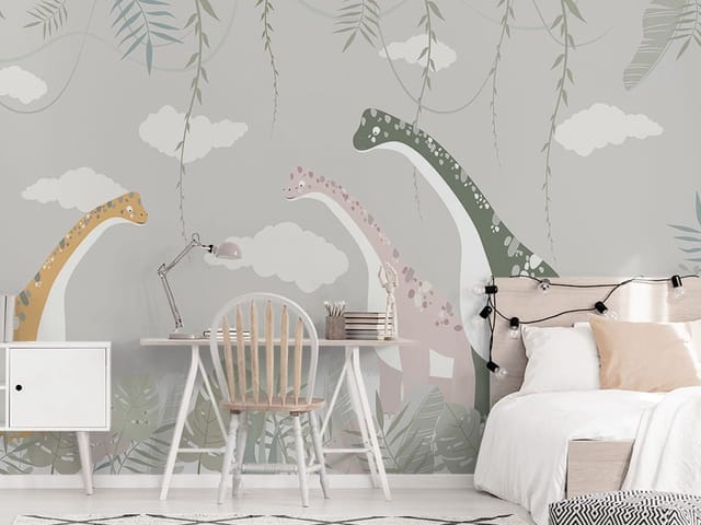 Fototapeta Kolorowe dinozaury na łące