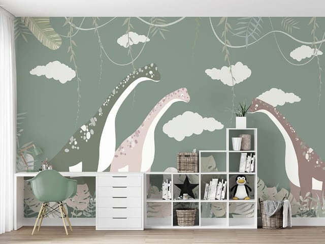 Fototapeta Dinozaury wśród roślin