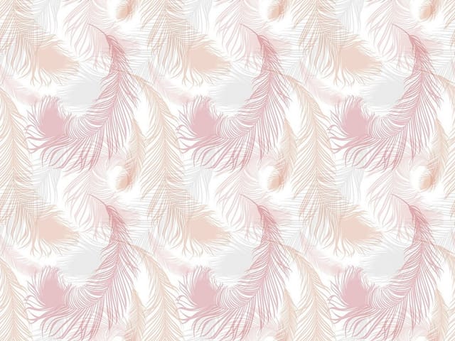 Fototapeta Pastelowy wzór z piórami (kod: 24507) Fototapeta z delikatnymi piórami w pastelowych kolorach różu i beżu