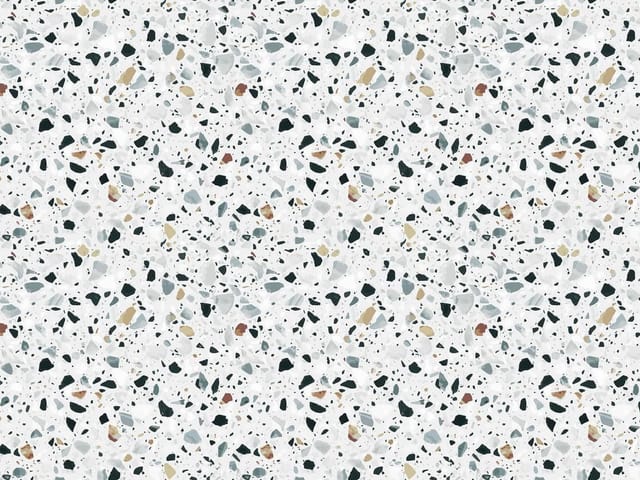 Fototapeta z wzorem terrazzo, różnokolorowe kamienie na białym tle