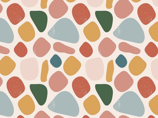 Fototapeta z kolorowymi abstrakcyjnymi kształtami na jasnym tle