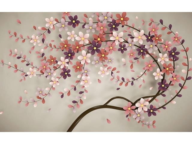 Fototapeta Gałąź z Kwiatami w Pastelach