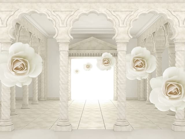 Fototapeta Pałacowe róże w 3D tunelu