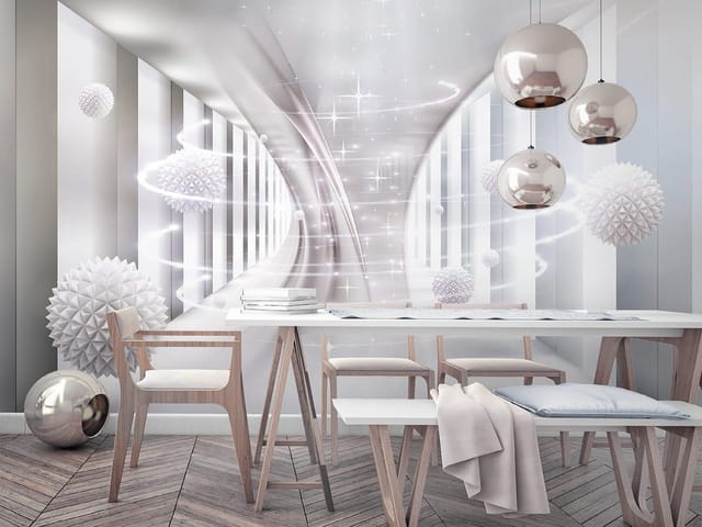 Fototapeta Biały futurystyczny korytarz (kod: 24647) Fototapeta Biały futurystyczny korytarz