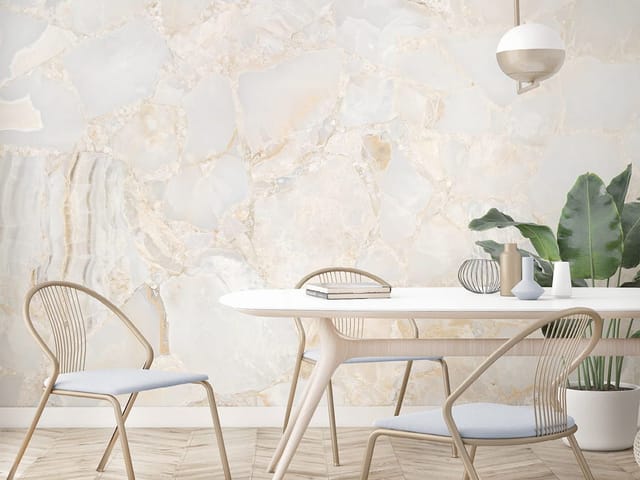 Fototapeta z jasnymi kamieniami w odcieniach bieli i beżu