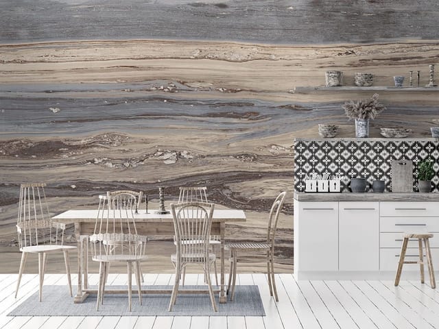 Fototapeta z wzorem kamienia z żyłami w szarościach i beżach