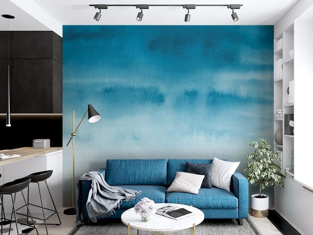 Fototapeta Abstrakcyjne Niebieskie Gradienty (kod: 24732) Fototapeta z abstrakcyjnymi niebieskimi gradientami i delikatnymi przejściami kolorów.