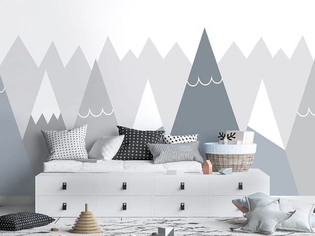 Fototapeta Geometryczne góry w szarościach