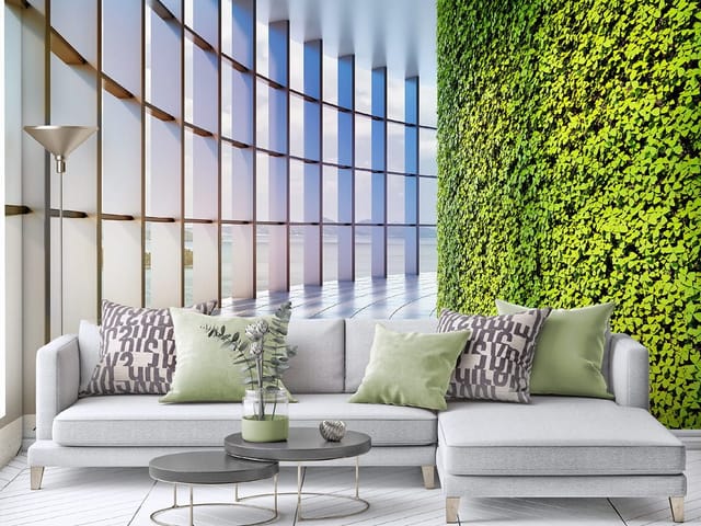 Fototapeta Zielona ściana z widokiem