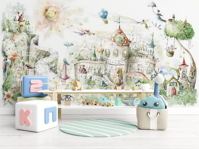 Fototapeta Fantazyjny zamek z wieżami