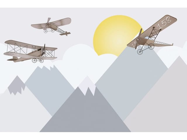 Fototapeta Samoloty nad górskimi szczytami (kod: 24985) Fototapeta Samoloty nad górskimi szczytami