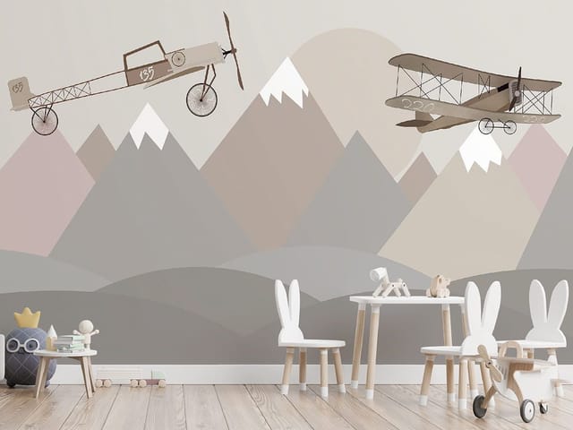 Fototapeta Stare samoloty nad górami