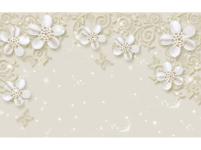 Fototapeta Dekoracyjne kwiaty z perłami