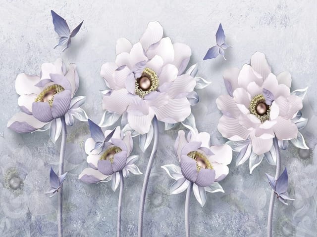 Fototapeta Pastelowe Kwiaty 3D (kod: 25113) Fototapeta Pastelowe Kwiaty 3D