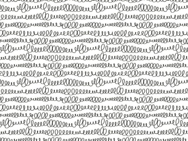 Fototapeta z czarnymi spiralnymi wzorami na białym tle, symetryczne linie