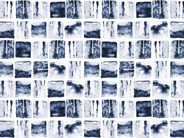 Fototapeta z abstrakcyjnymi niebieskimi prostokątami na białym tle