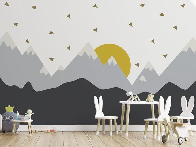 Fototapeta Góry z zachodzącym słońcem