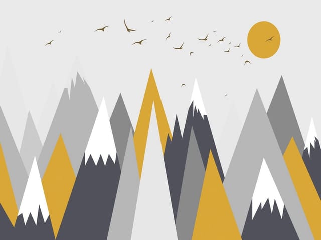 Fototapeta Geometryczne góry z trójkątów (kod: 25223) Fototapeta Geometryczne góry z trójkątów