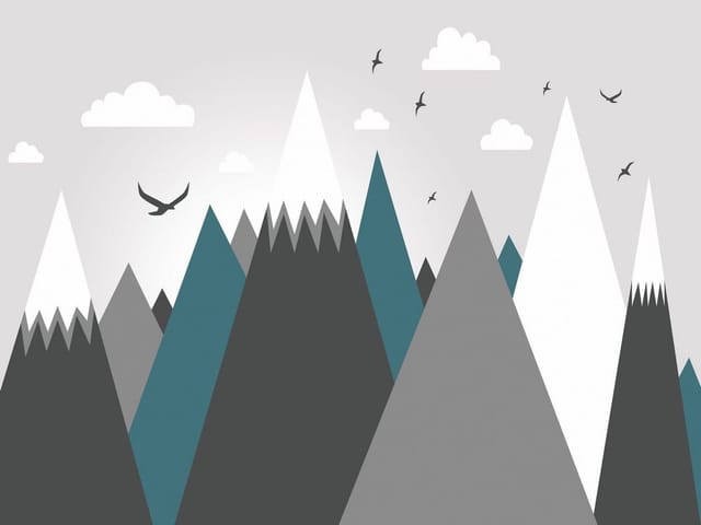 Fototapeta Geometryczne góry dla dzieci (kod: 25256) Fototapeta Geometryczne góry dla dzieci