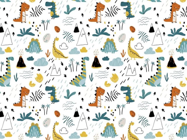 Fototapeta Kolorowe dinozaury na białym tle