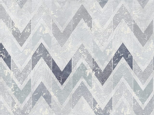 Fototapeta z zygzakowatym wzorem w odcieniach szarości i niebieskiego