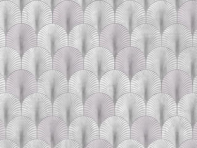 Fototapeta z geometrycznym wzorem wachlarzy w delikatnych odcieniach