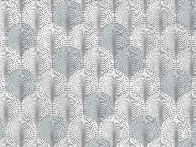 Fototapeta z powtarzającym się wzorem wachlarza w szarościach