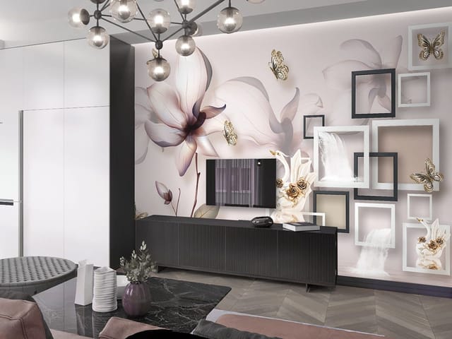 Fototapeta Magnolia z Łabędziem i Wodospadem