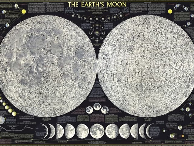 Fototapeta Mapy Księżyca na czarnym tle