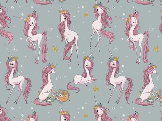 Fototapeta Jednorożce na szarym tle