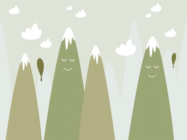 Fototapeta Uśmiechnięte Góry z Chmurami