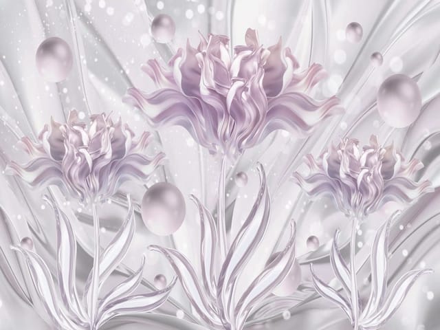 Fototapeta Abstrakcyjne Tulipany z Liśćmi