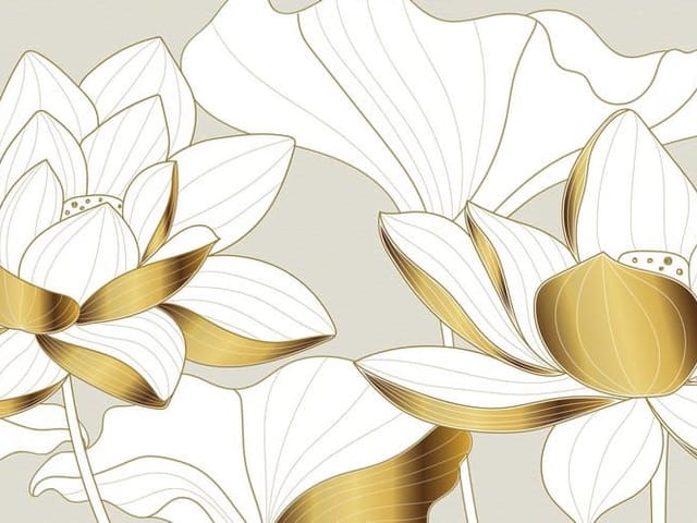 Fototapeta Kwiaty Lotosu z Liśćmi