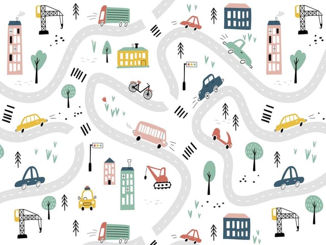 Fototapeta Dziecięce drogi i pojazdy