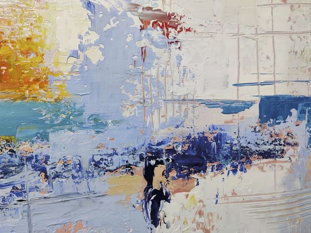 Fototapeta Abstrakcyjna Kompozycja Kolorów (kod: 26104) Fototapeta z abstrakcyjną kompozycją kolorów, plamy żółci i błękitu