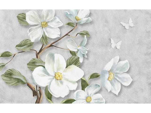 Fototapeta Gałąź z białymi kwiatami 3D