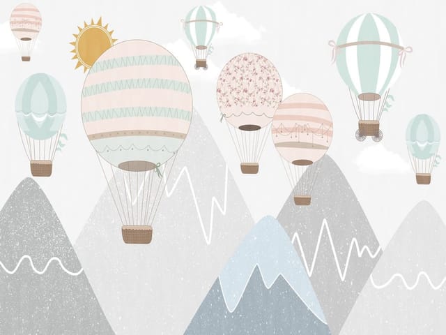 Fototapeta Balony nad Górami dla Dzieci (kod: 26180) Fototapeta Balony nad Górami dla Dzieci