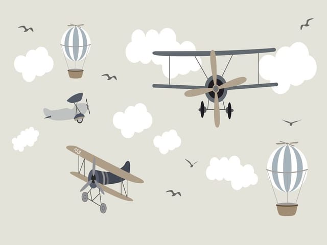 Fototapeta Samoloty i balony w niebie