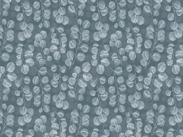 Fototapeta z liśćmi na gałązkach, delikatne cieniowanie i jednolite tło