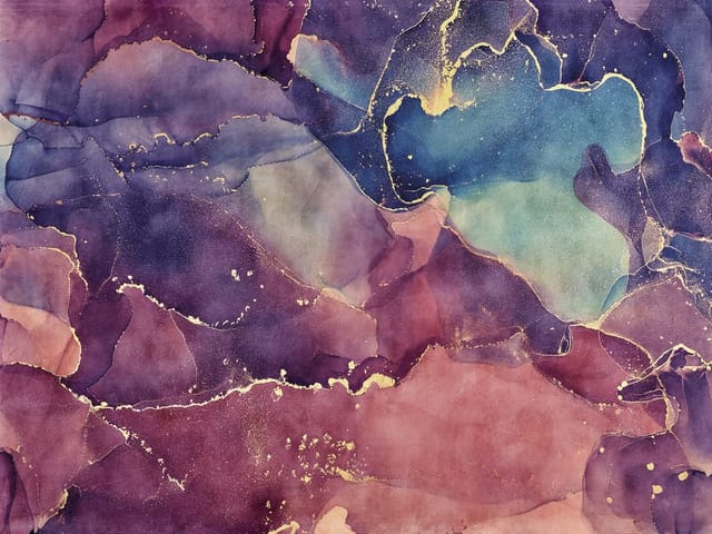 Fototapeta z abstrakcyjnymi plamami w fioletach i różach