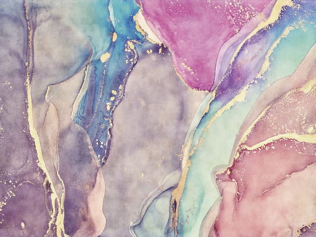 Fototapeta z abstrakcyjnymi wzorami, faliste linie i złote akcenty