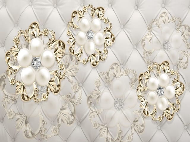 Fototapeta Dekoracyjne kwiaty z pereł