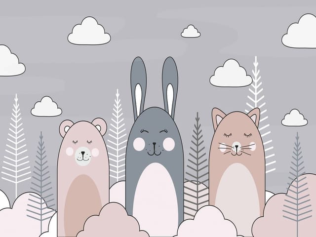 Fototapeta Uśmiechnięte zwierzęta w lesie