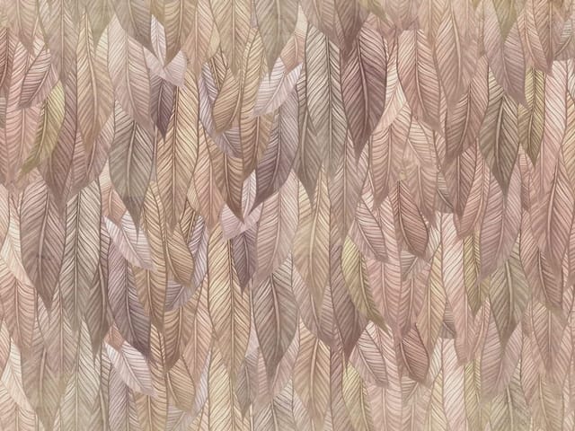 Fototapeta z liśćmi w różnych odcieniach brązu, ułożonymi pionowo