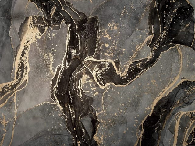 Fototapeta Abstrakcyjne wzory z żyłami (kod: 26444) Fototapeta z abstrakcyjnymi wzorami i złotymi akcentami na szarym tle
